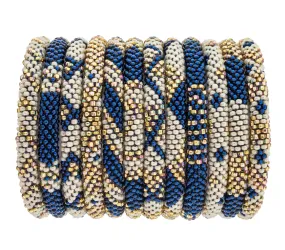 BLUE & GOLD ROLL ON BRACELET