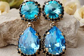 Blue black earrings