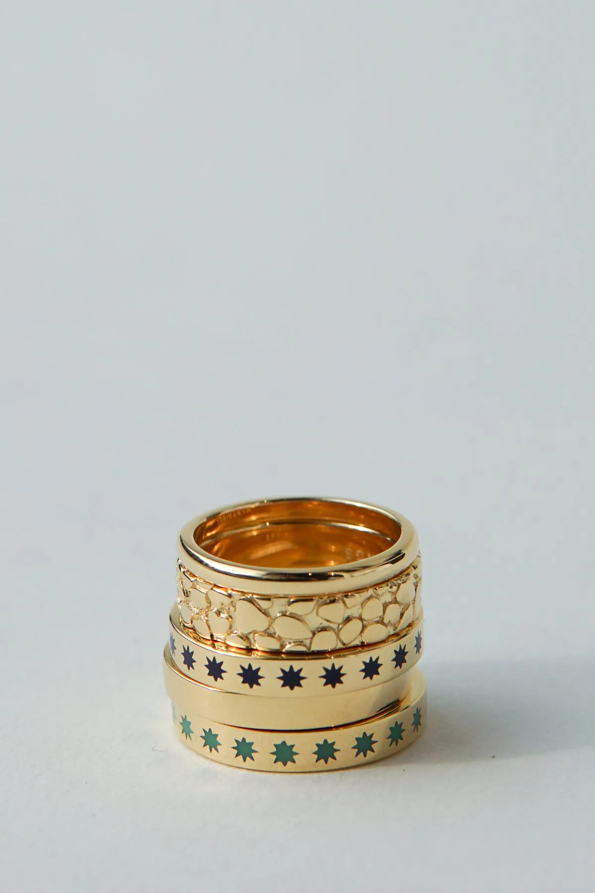 Blue star ring gold plated