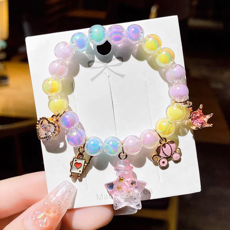 Bracelet Children Bracelet String Beads Crystal Female Cute Student Girlfriends Girl Fashion Princess