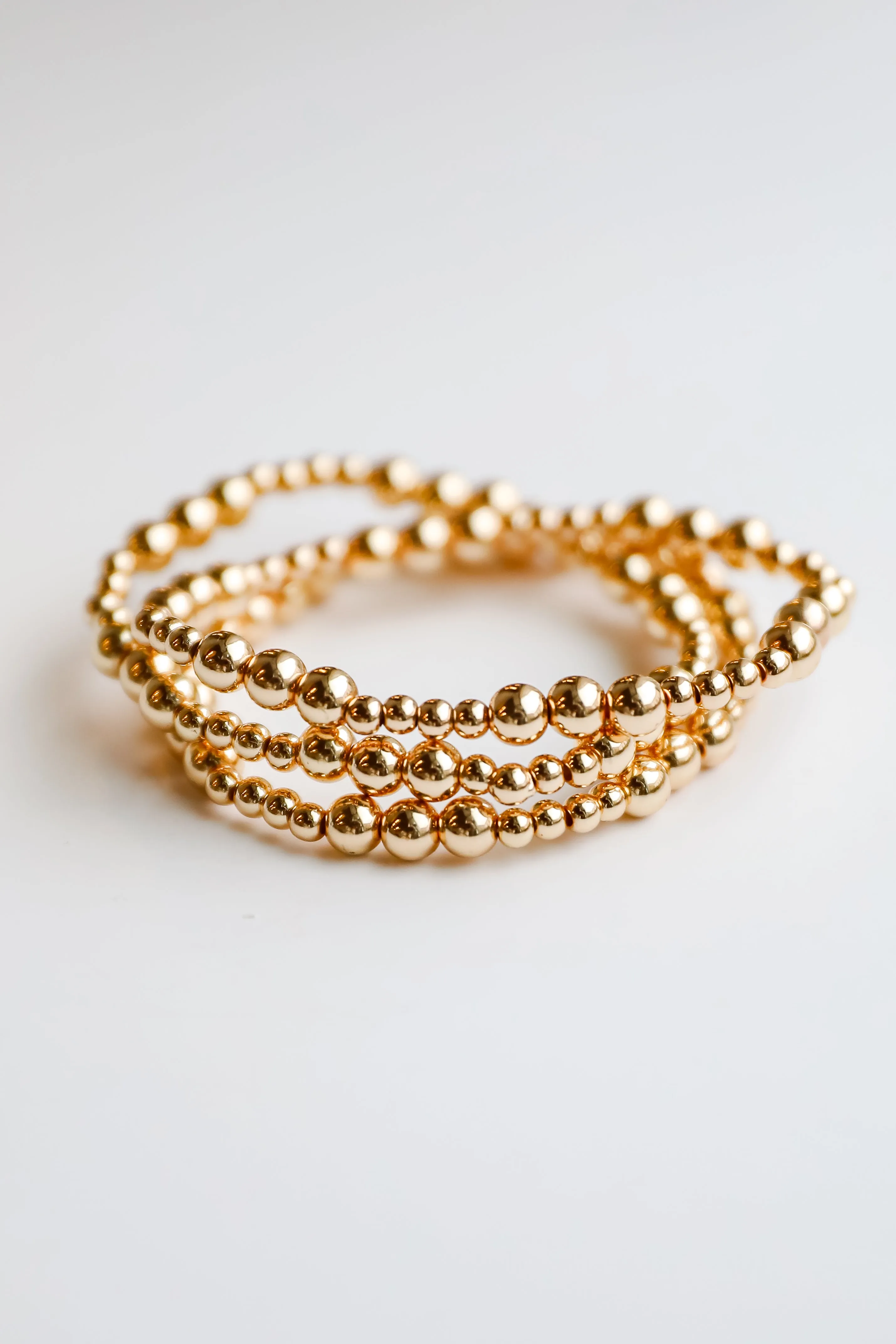 Brooklyn Gold Beaded Bracelet Set