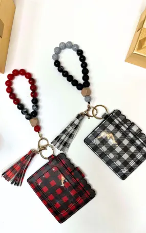 Buffalo Plaid Wristlet ID Holder