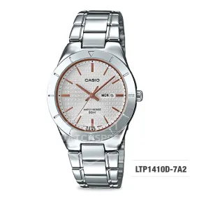 Casio Ladies' Standard Analog Silver Stainless Steel Band Watch LTP1410D-7A2 LTP-1410D-7A2