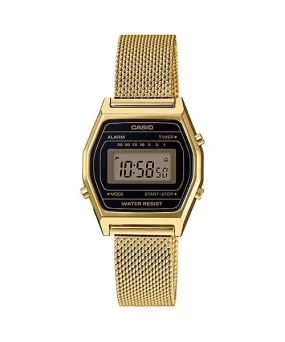 Casio Vintage Standard Digital Gold Tone Stainless Steel Mesh Band Watch LA690WEMY-1D LA690WEMY-1