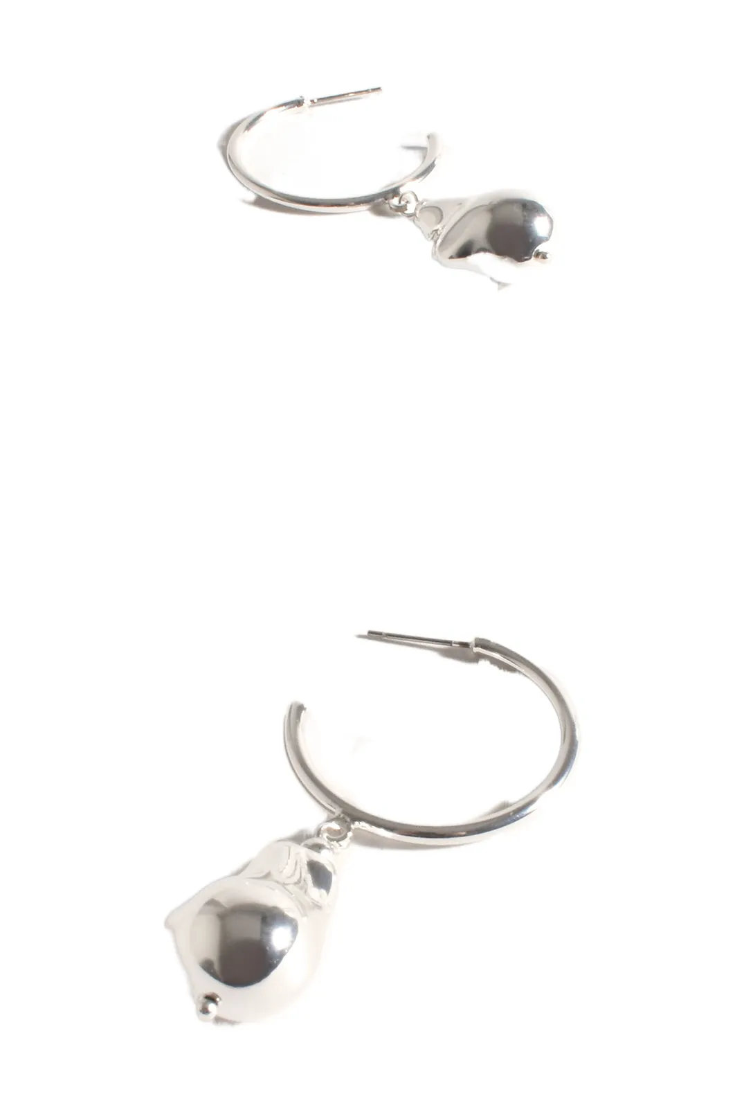 Cast Pearl Mini Hoops Silver