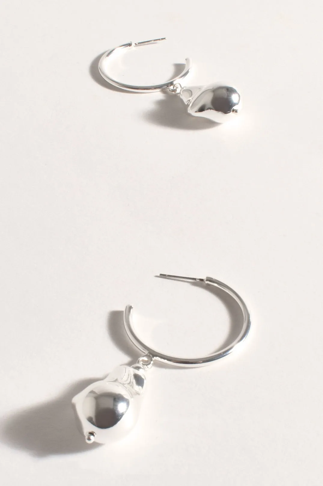 Cast Pearl Mini Hoops Silver