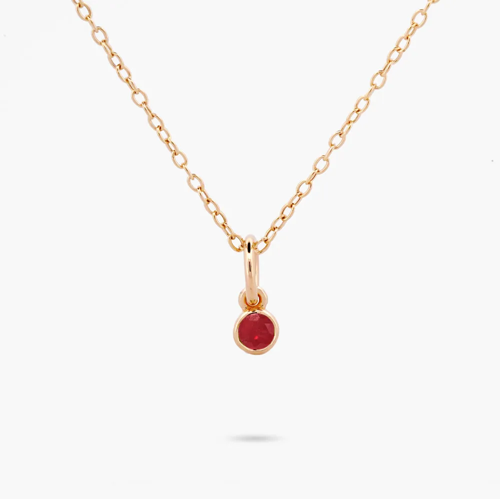 Celebration Bezel Set Necklace - Ruby