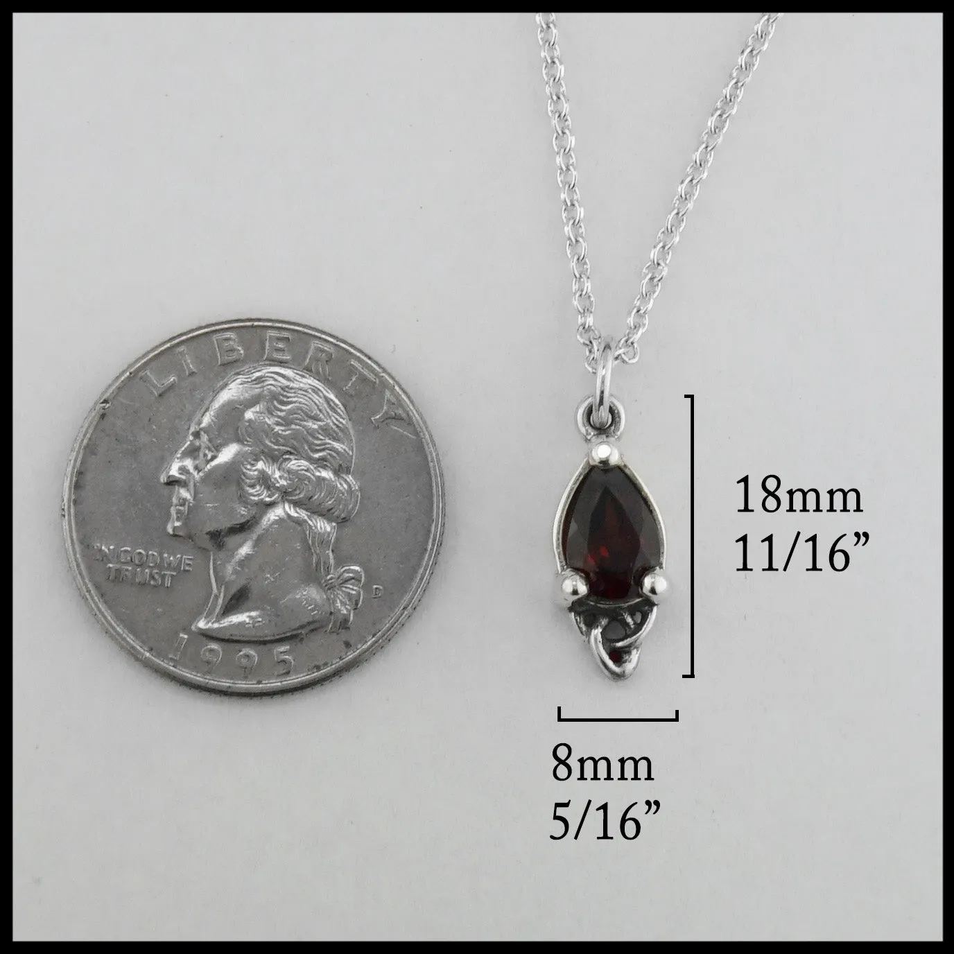 Celtic Goddess Pendant and Earring Set with Garnet