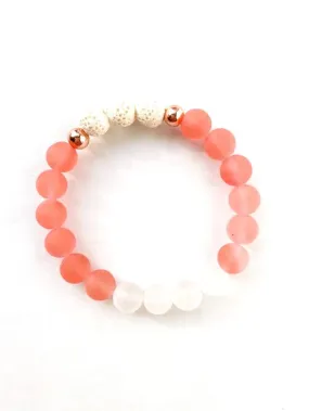 Cherry   Rose Quartz Diffuser Bracelet