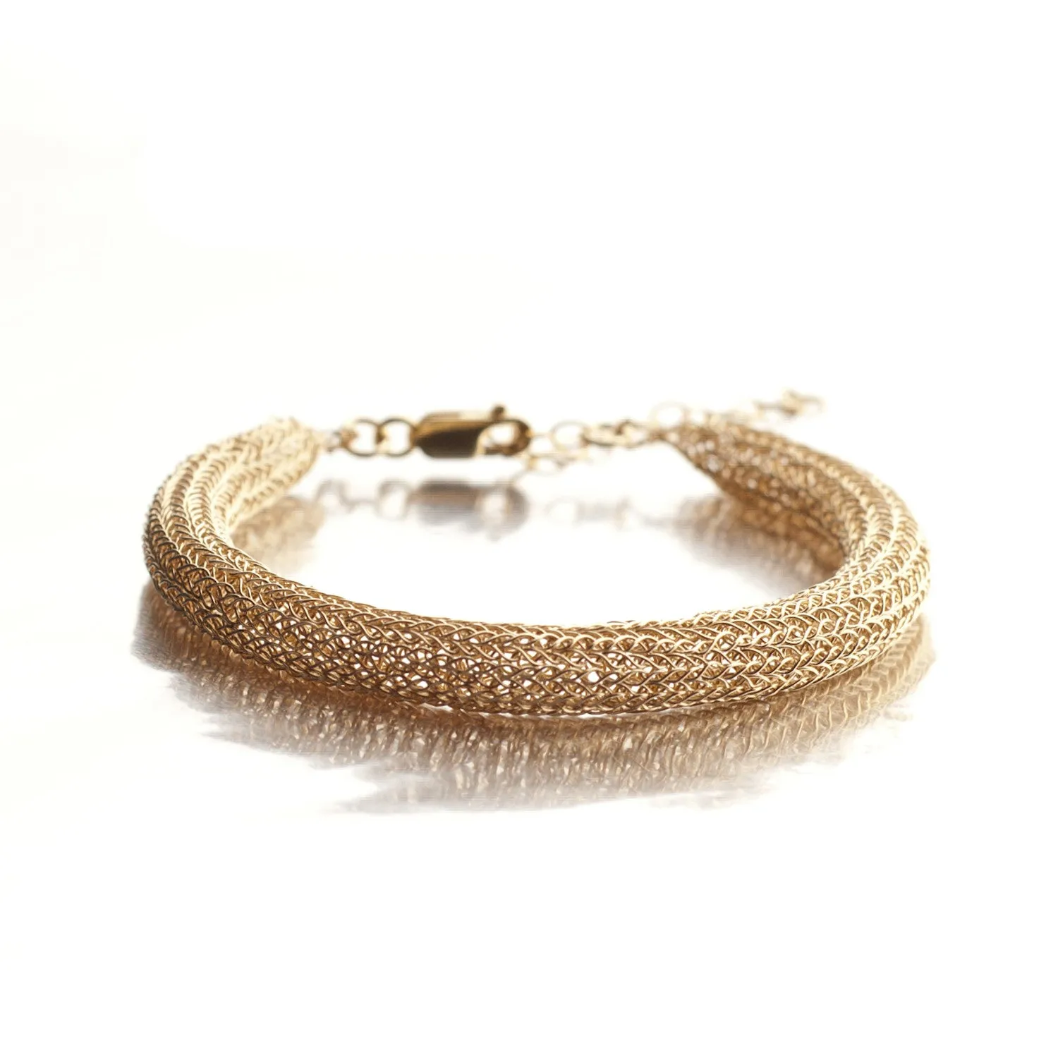 Chunky tube bangle bracelet Ethnic knitted bangle