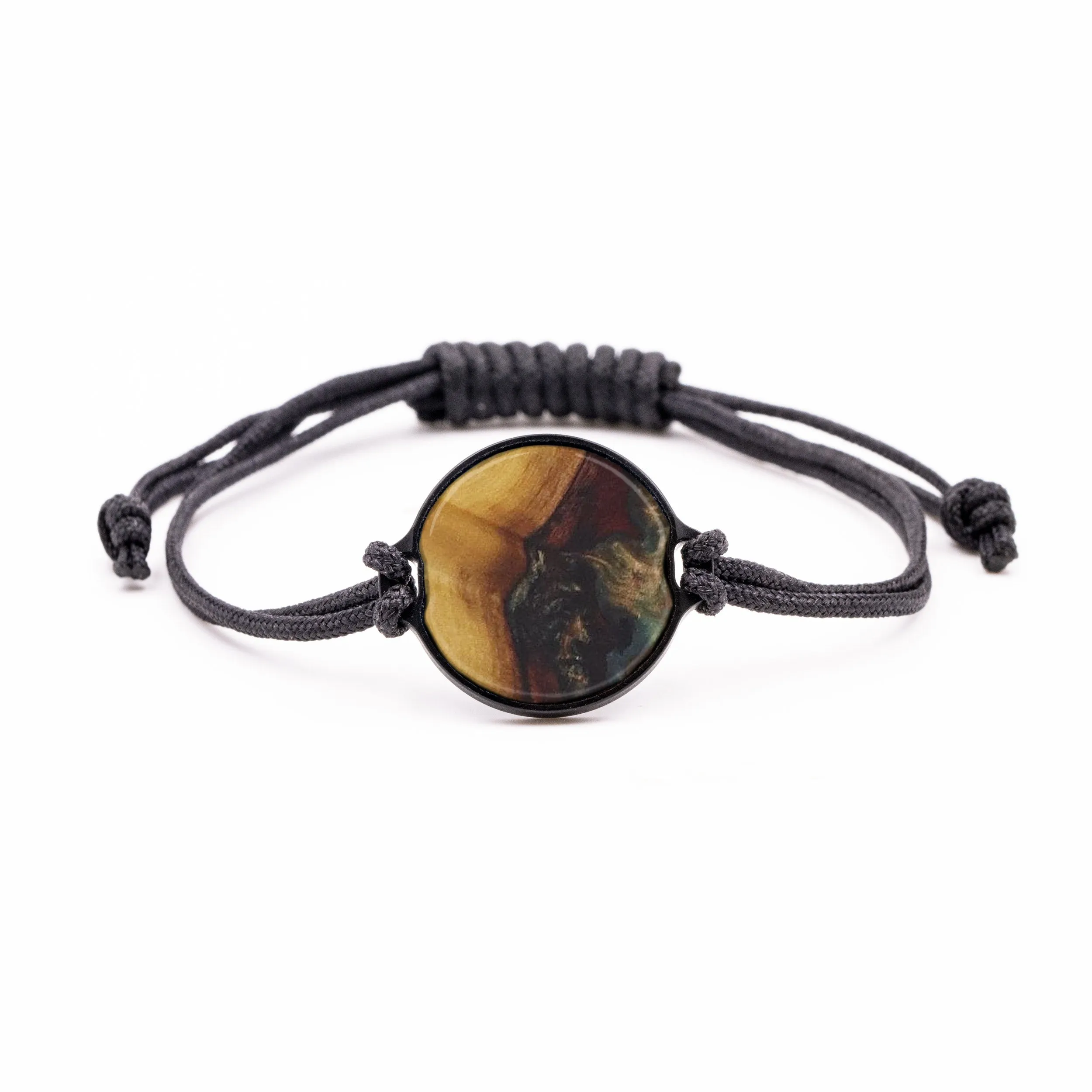 Circle Wood Resin Bracelet - Ewin (Dark Green, 595004)