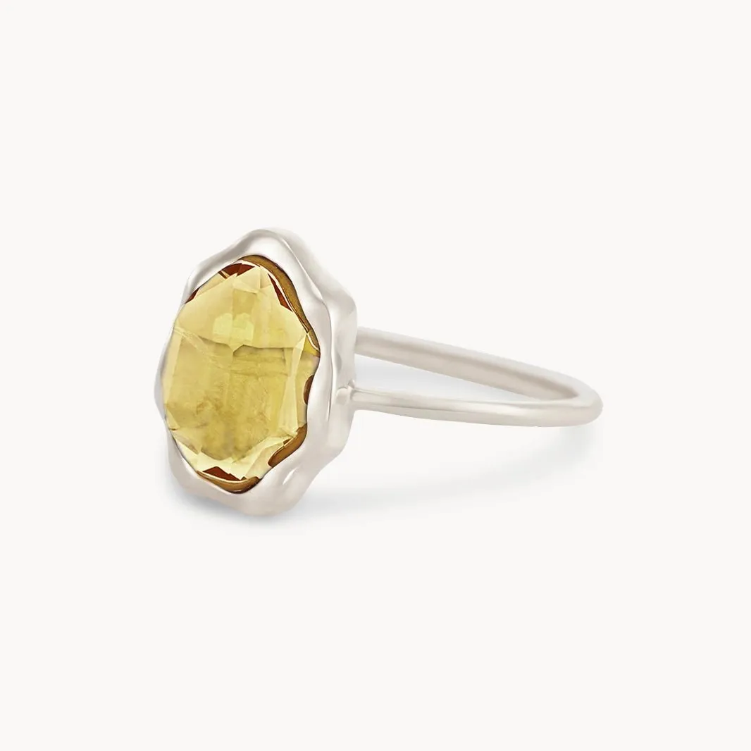 citrine mood ring silver - sterling silver, citrine