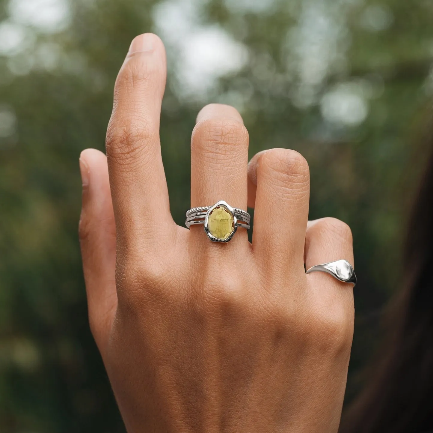 citrine mood ring silver - sterling silver, citrine