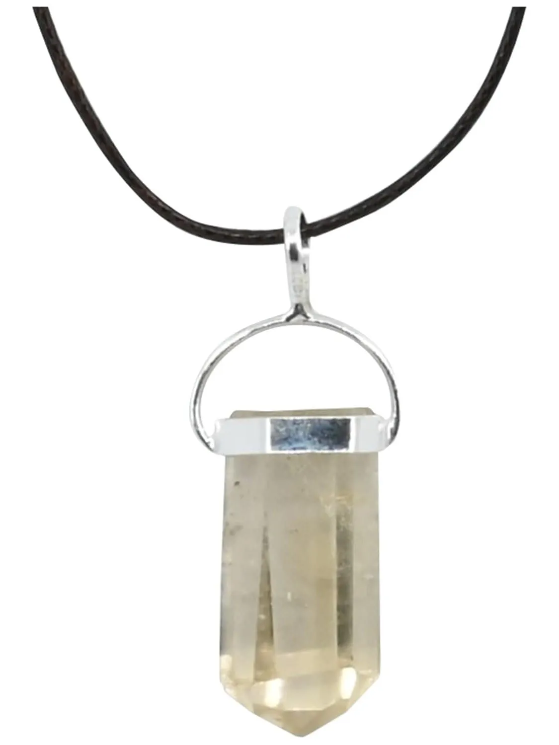 Citrine Polished Point Pendant Necklace