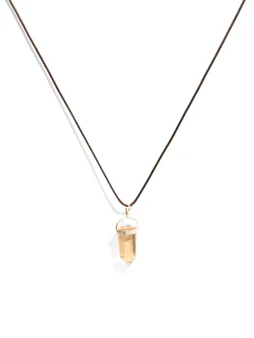 Citrine Polished Point Pendant Necklace