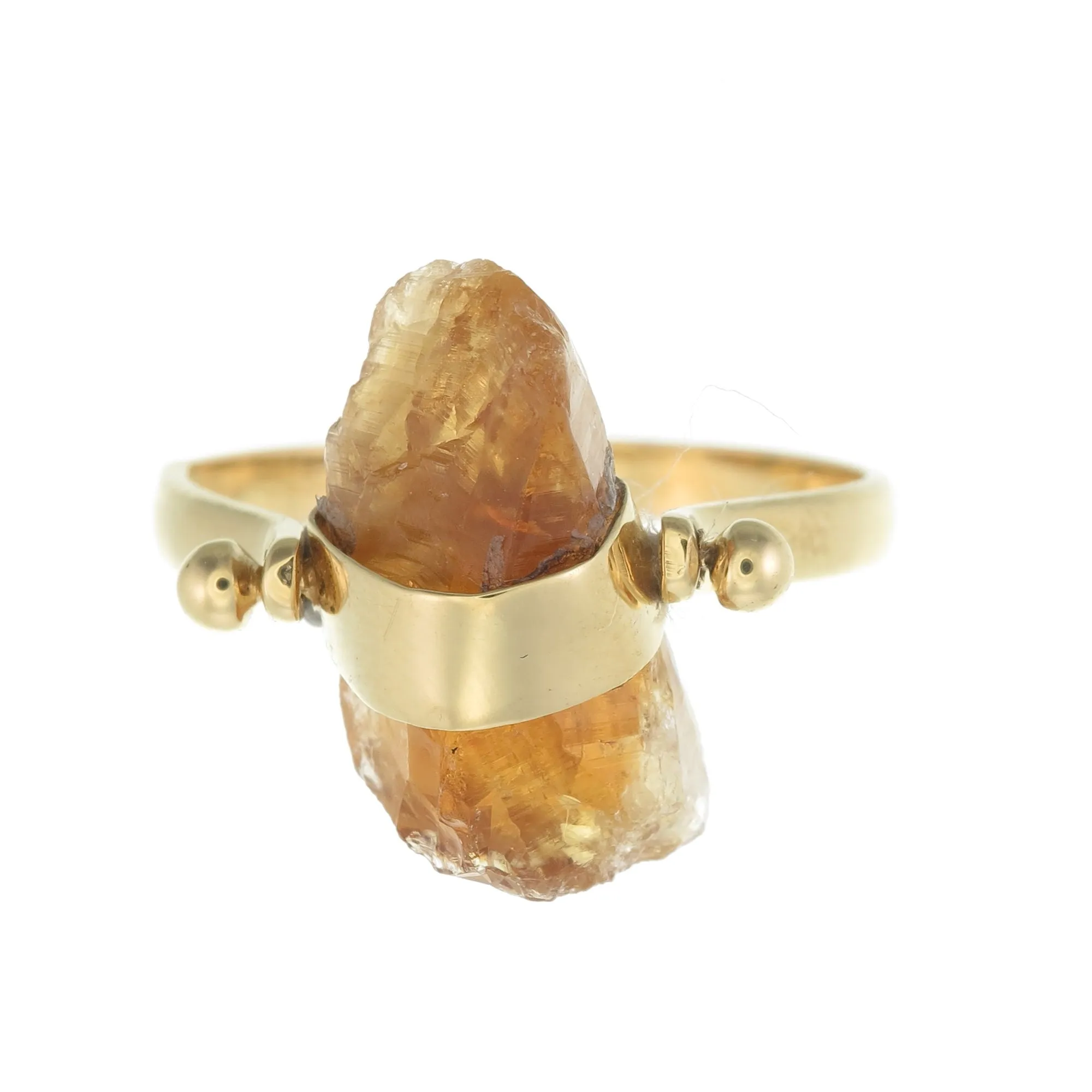 CITRINE SWIVEL RING - GOLD