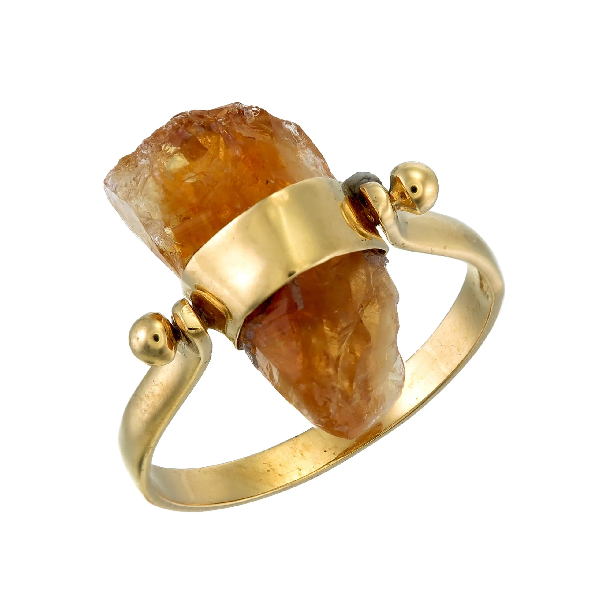 CITRINE SWIVEL RING - GOLD