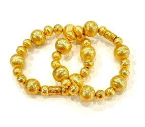 Classic 18K Brushed Gold Vermeil Beaded Bracelet