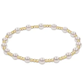 Classic Sincerity Pattern 4mm Bead Bracelet Pearl