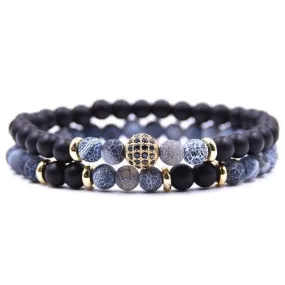 Classy Men Blue Sub Zero Bracelet Set