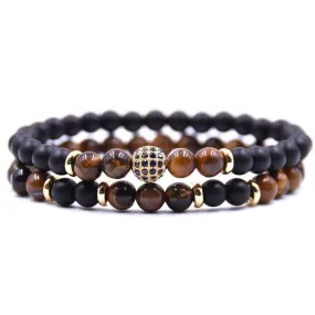 Classy Men Brown Sub Zero Bracelet Set