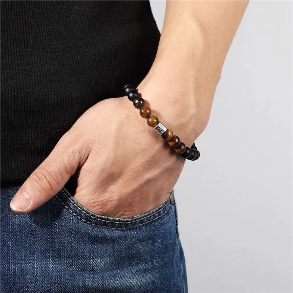 Classy Men Capricorn Brown Beaded Zodiac Bracelet