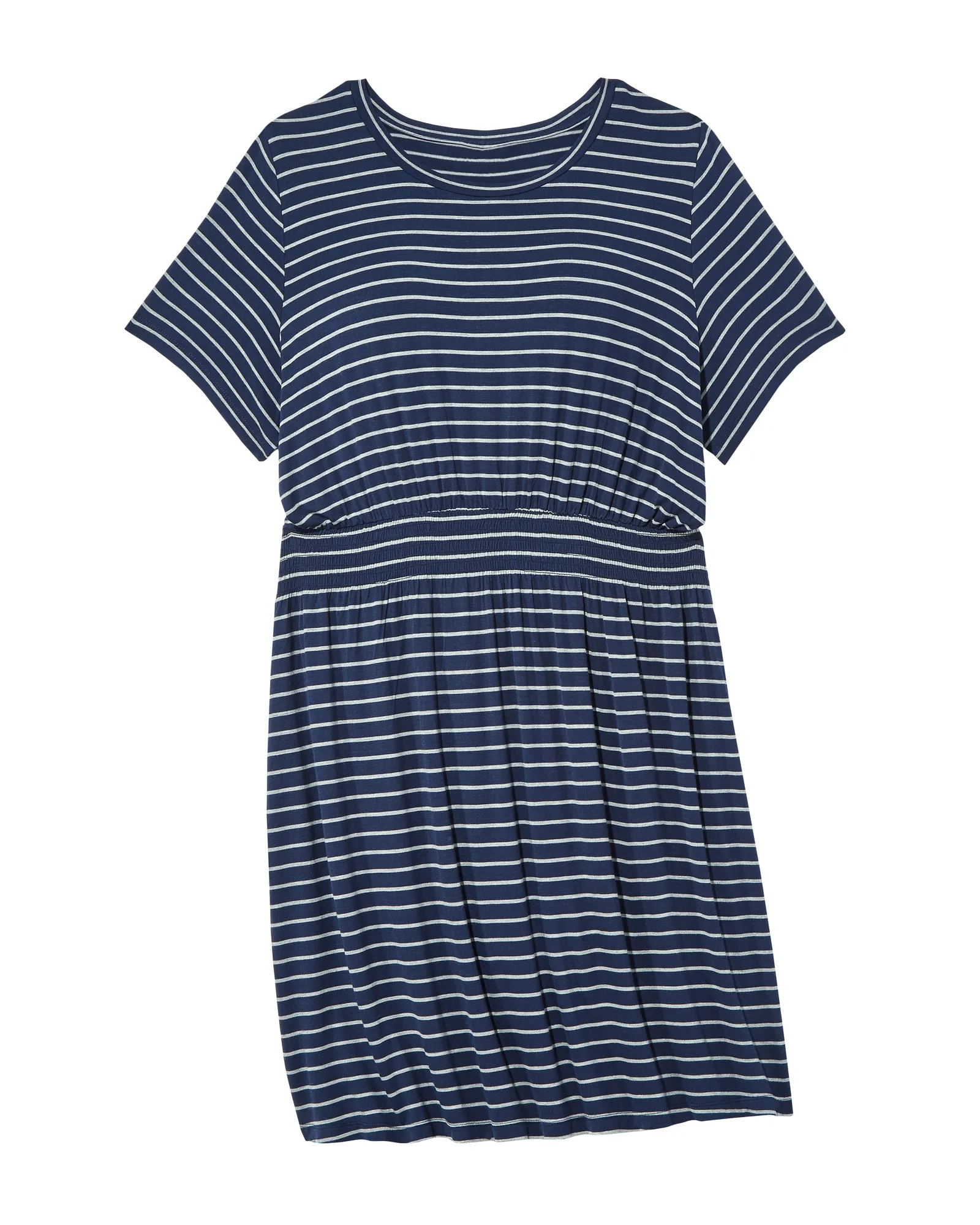 Cortena Smocked Waist Knit Dress | Light Grey / Navy