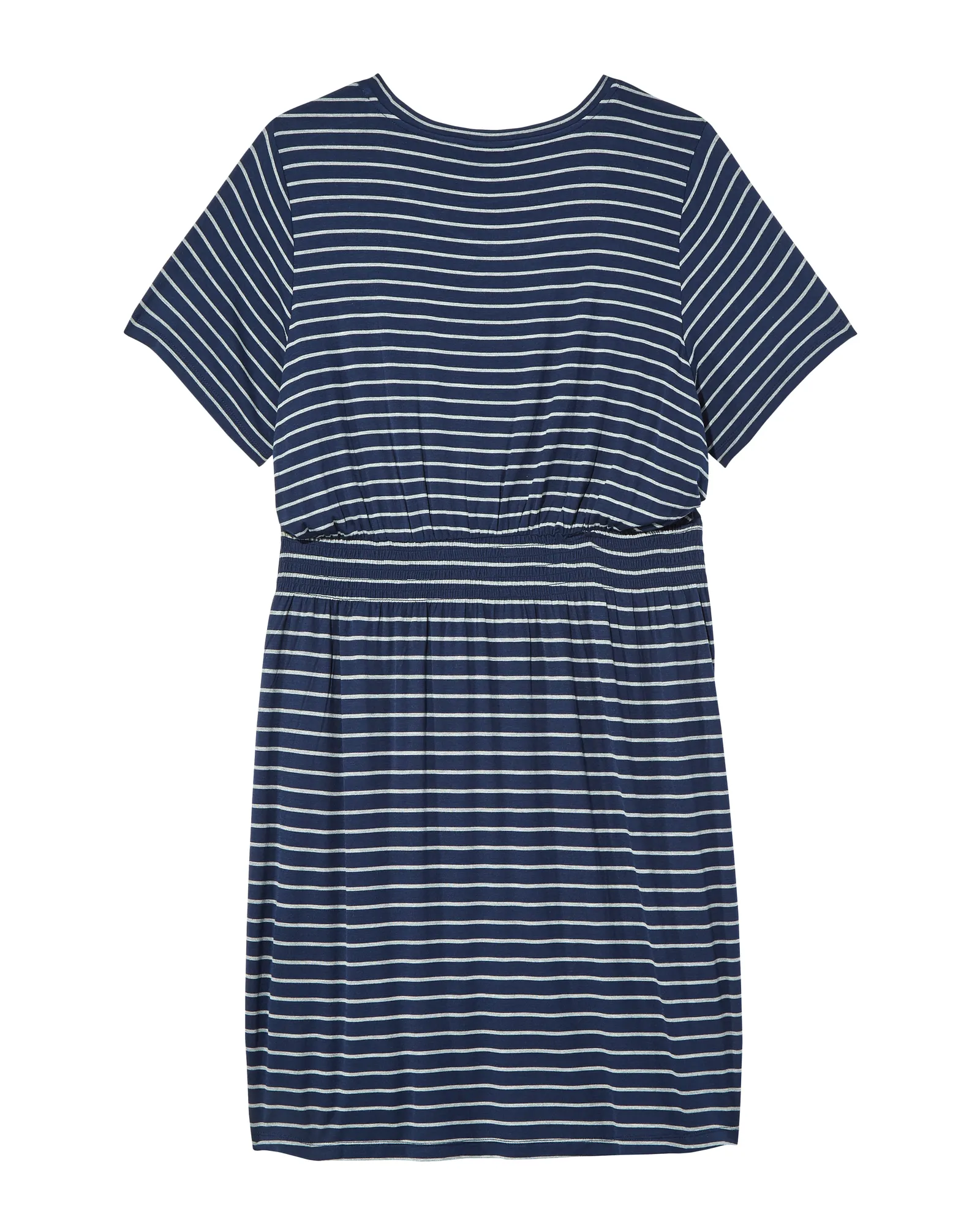 Cortena Smocked Waist Knit Dress | Light Grey / Navy