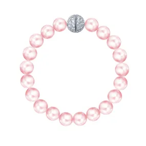 Crislu Pink Shell Pearl and Cubic Zirconia Bracelet