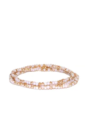 Crystal Beaded Stretch Bracelet - Blush AB