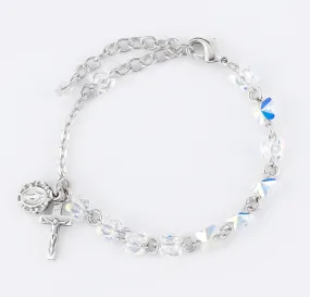 Crystal Rosary Bracelet Created with 6mm Aurora Finest Crystal Butterfly Beads by HMH - BX8301CR