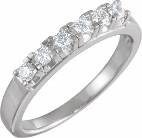 Cubic Zirconia Anniversary Ring Band, Style 12-11 (0.50 TCW 6-stone Round Prong)