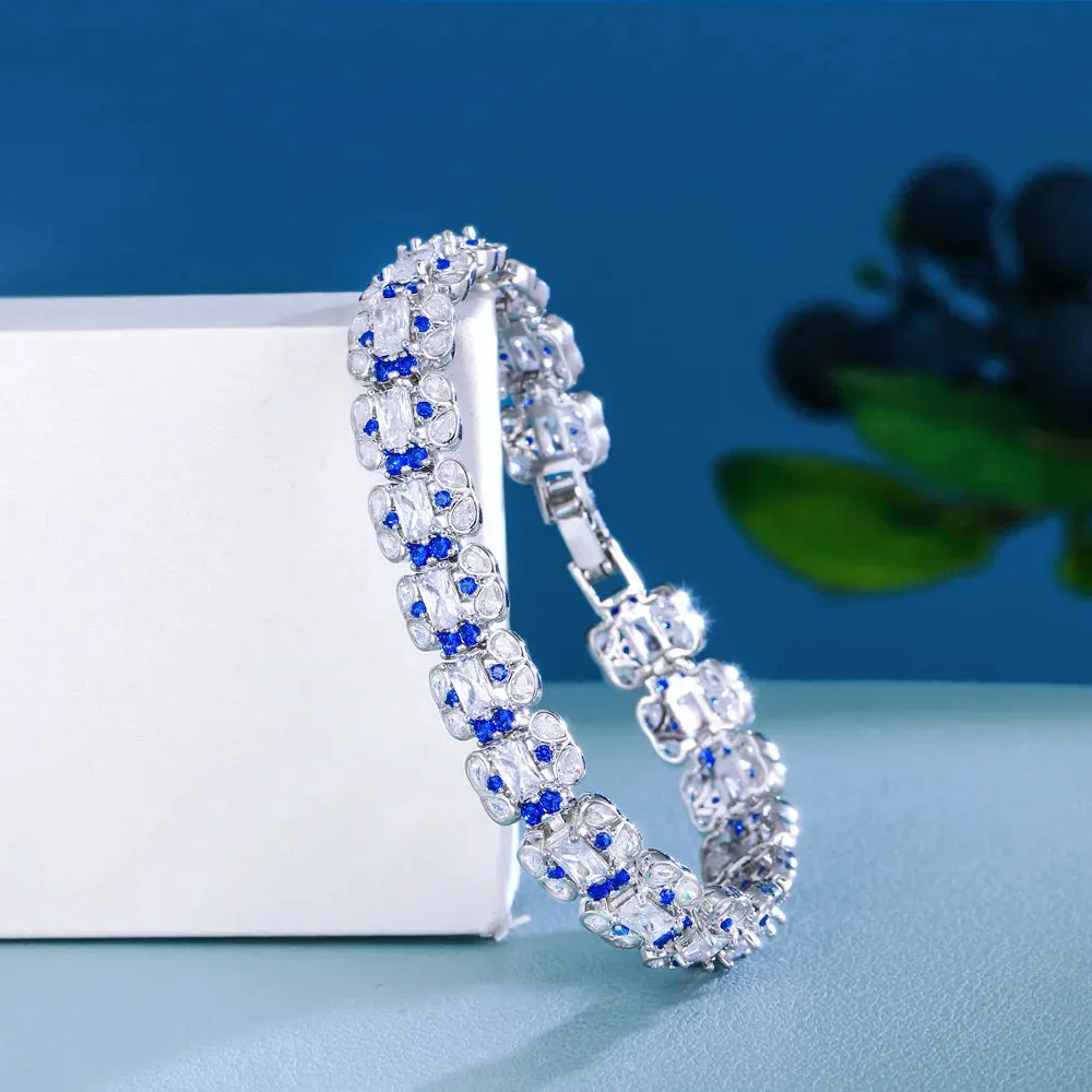 Cubic Zirconia Bridal Wedding Jewelry Crystal CZ Bracelet Chain Bridesmaid Gift LYS0258