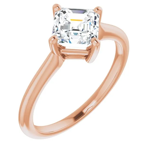 Cubic Zirconia Engagement Ring- The Adora (Customizable Asscher Cut Solitaire with Raised Prong Basket)