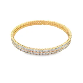 CZ Paved Stone Bangle Bracelet (B94)