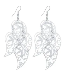 Dangling Tropical Leaves Earrings in Gold or Silver