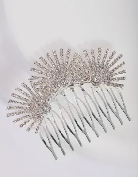 Deco Diamante Silver Comb