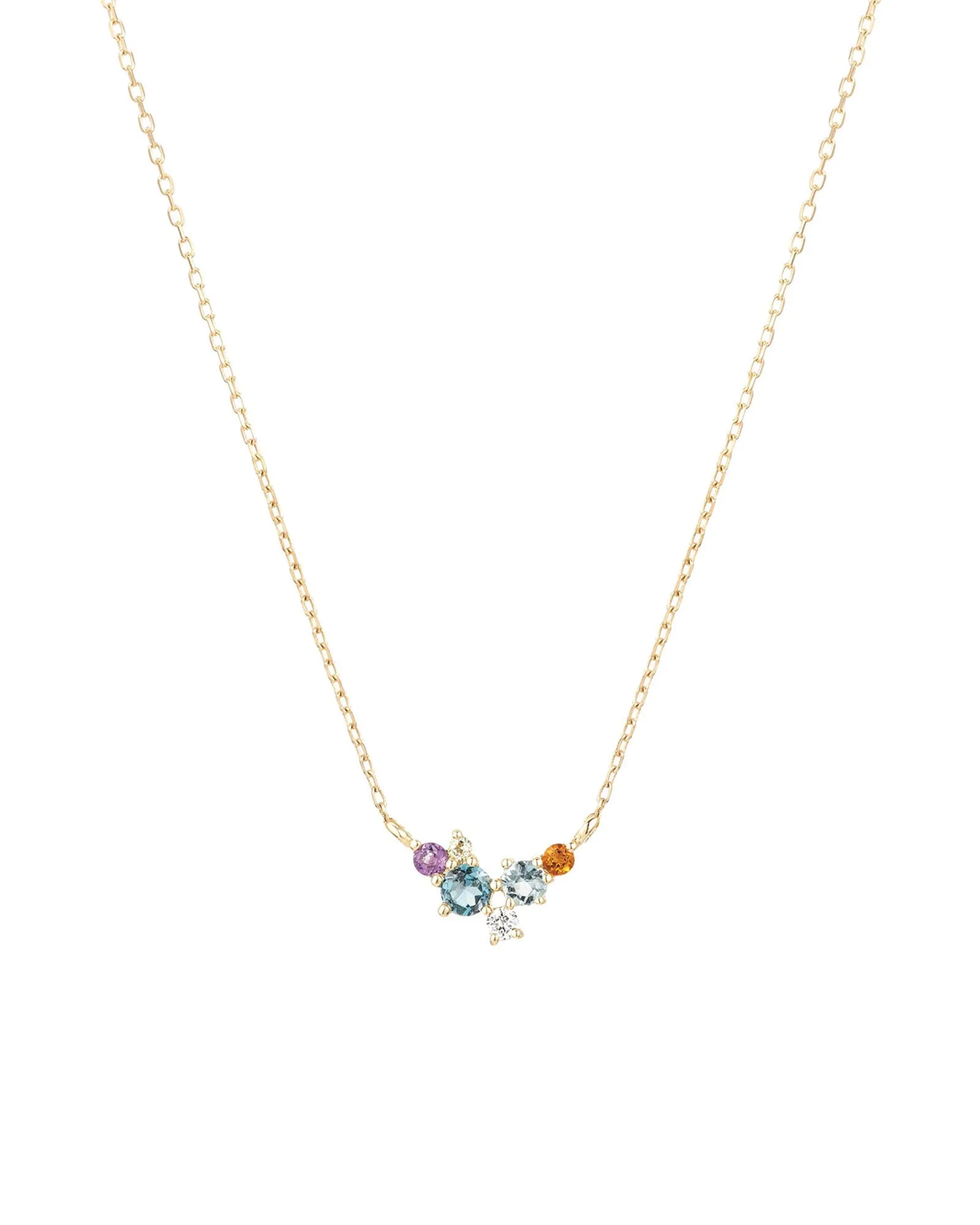 Diamond   Gemstone Bubbles Necklace