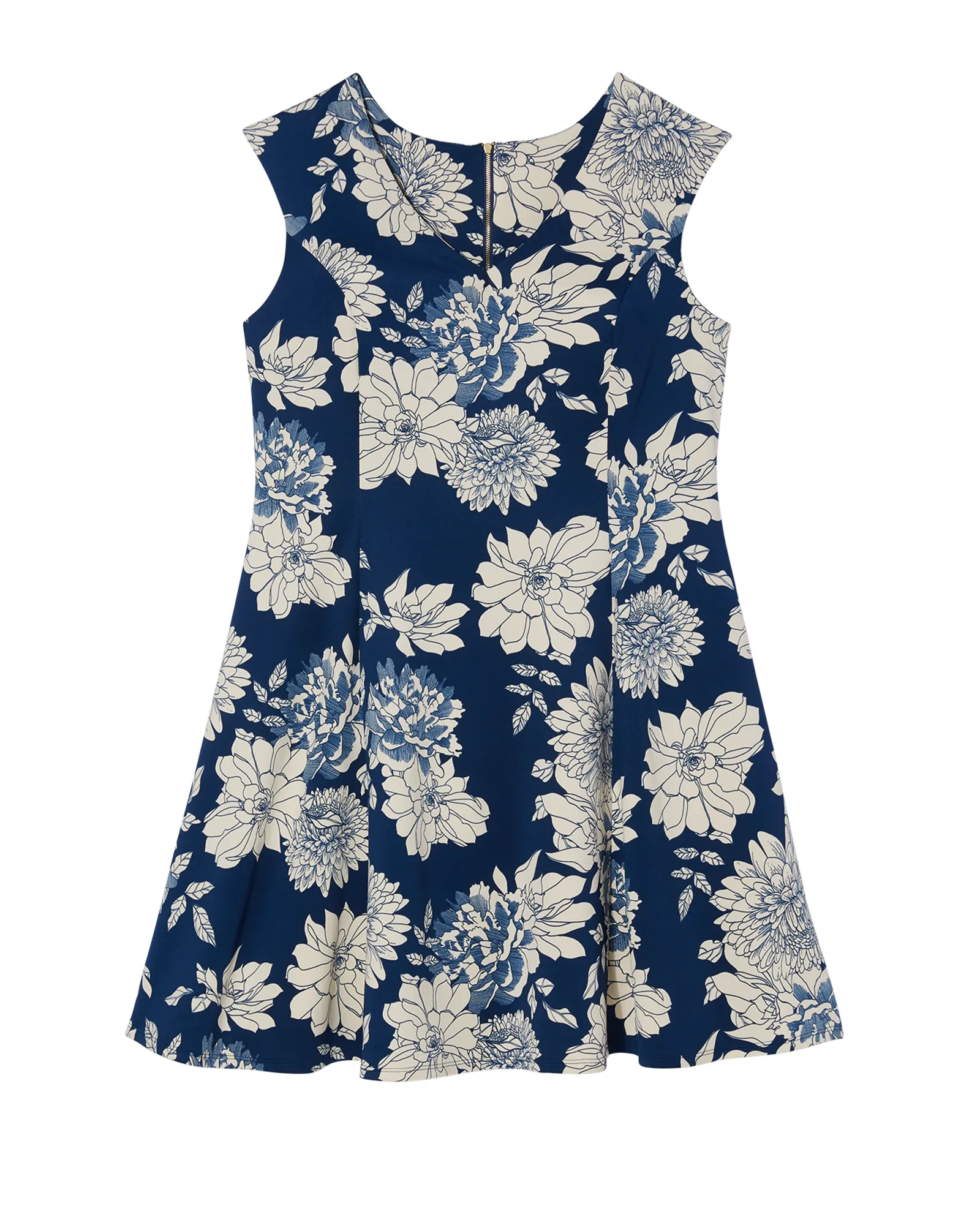 Dover Scuba Dress | Navy / Ivory