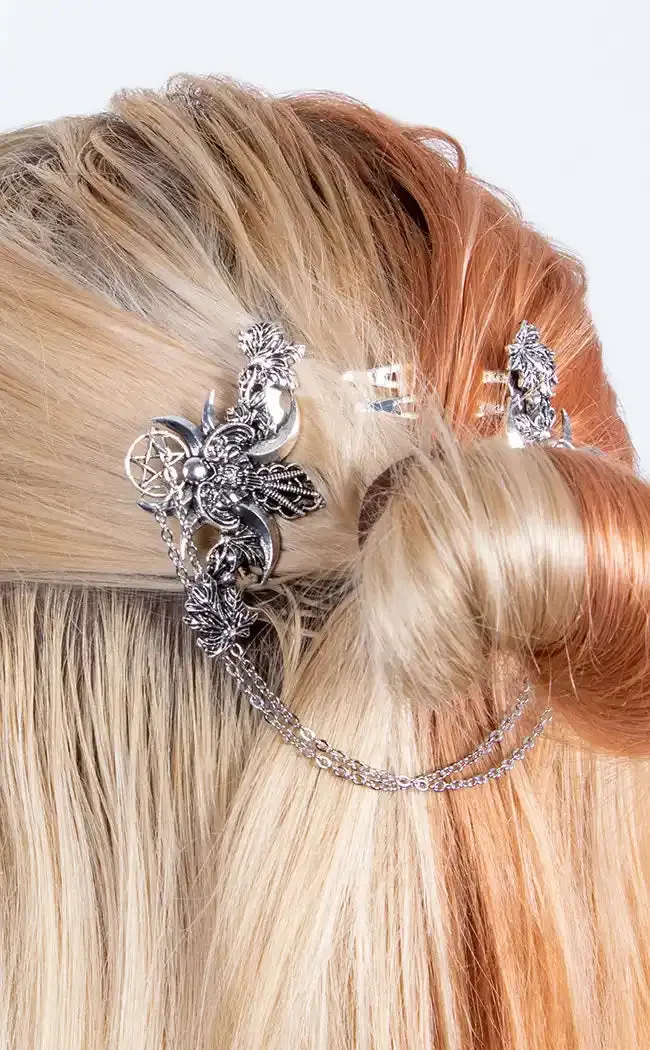 Dual Priestess Hair Comb Set With Chains