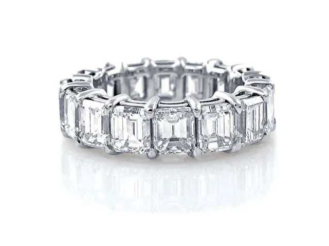 Emerald Cut Diamond Eternity Ring in Platinum 10.08ctw