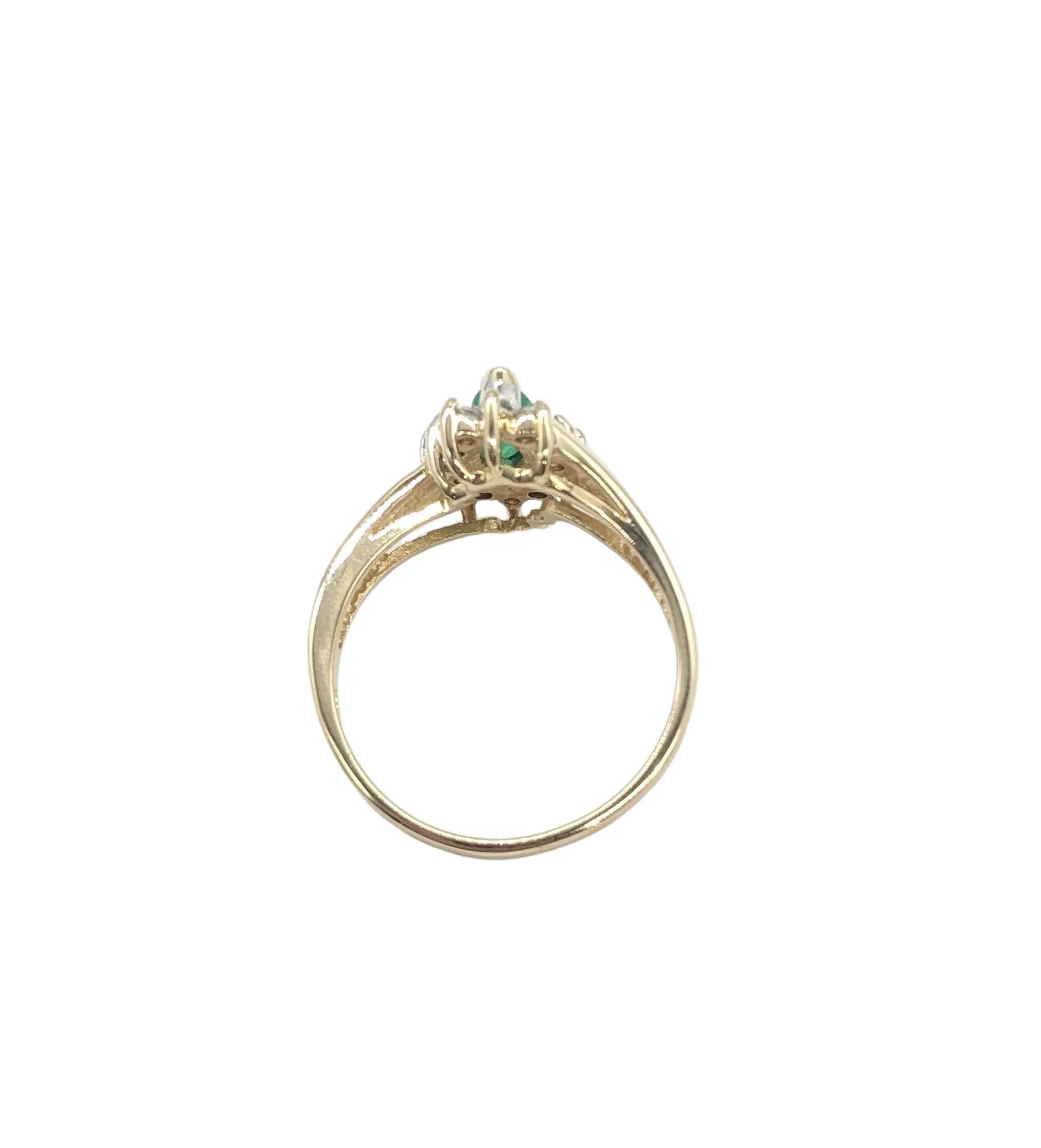 Emerald Ring with Diamond Halo