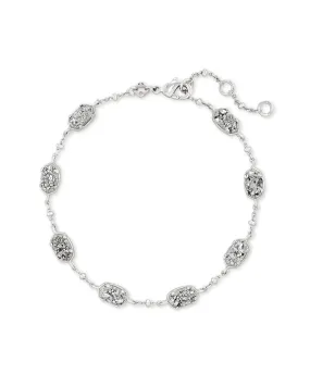 Emilie Link Bracelet in Rhodium Platinum Drusy