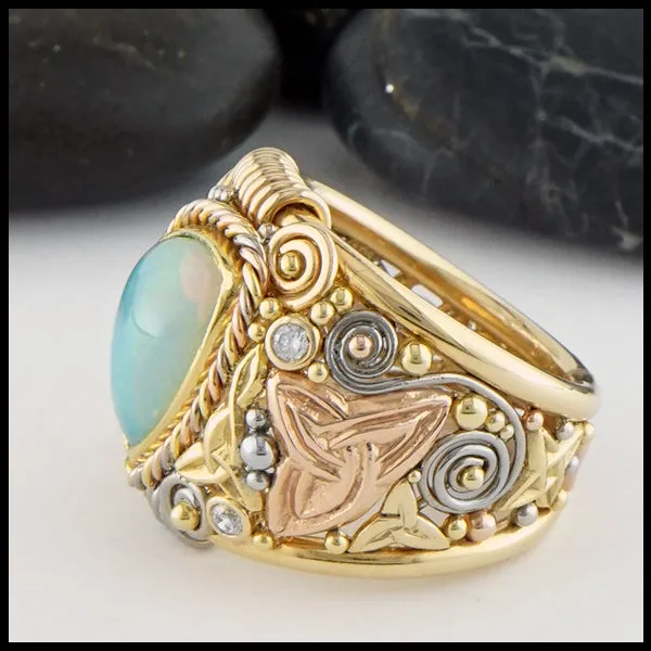 Ethiopian Opal Ring in 14K Gold