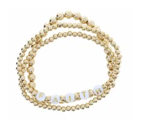 Faith Gold Beaded Bracelet