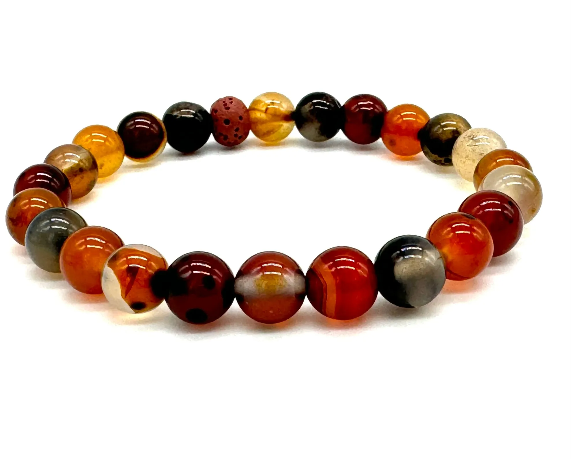 Flame Orange Agate Crystal Bracelet