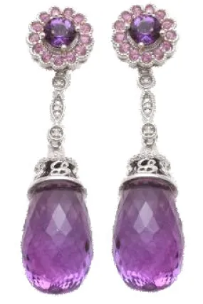 Flower Amethyst Briolette Detachable Chandelier