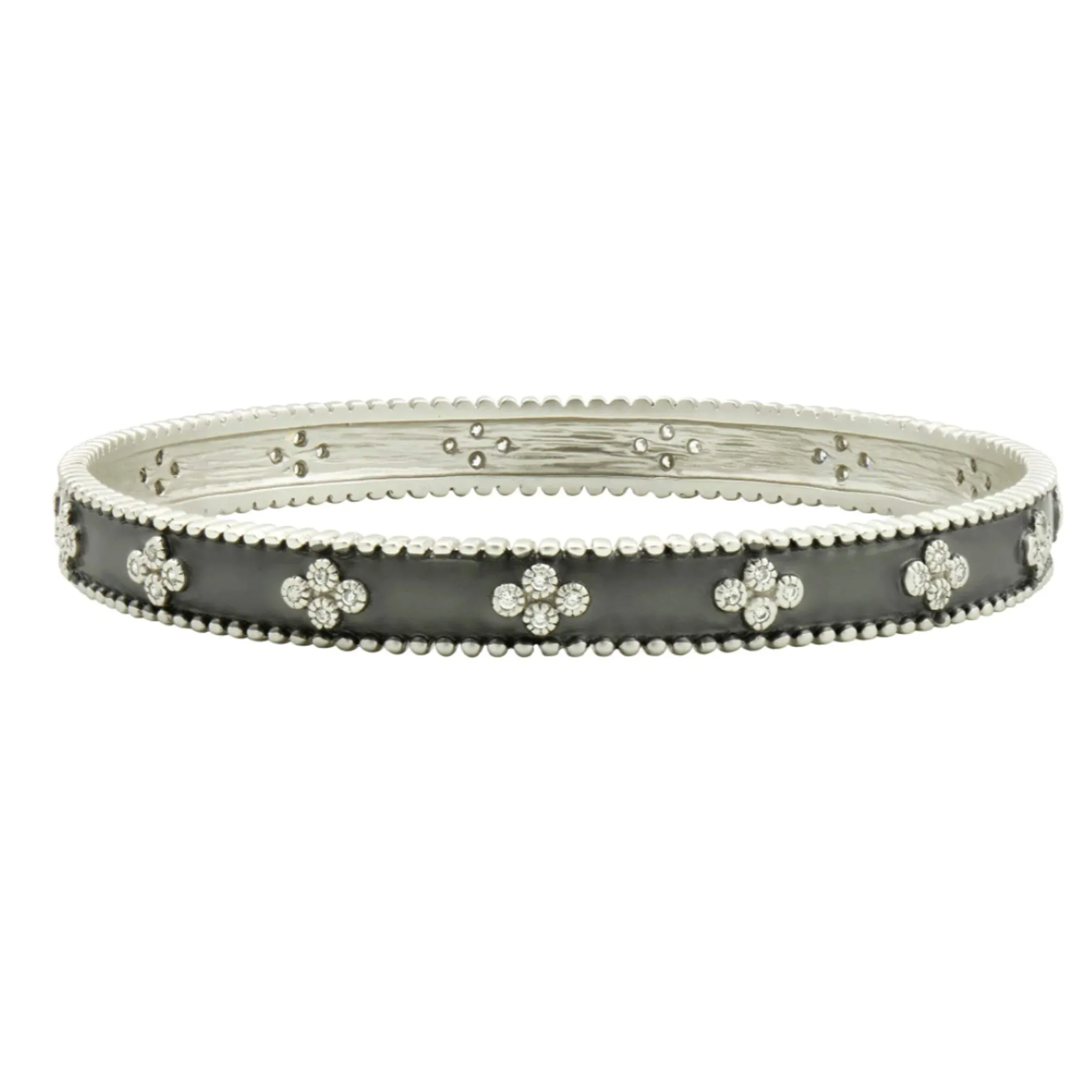 Freida Rothman Signature Clover Beaded Slide Bangle