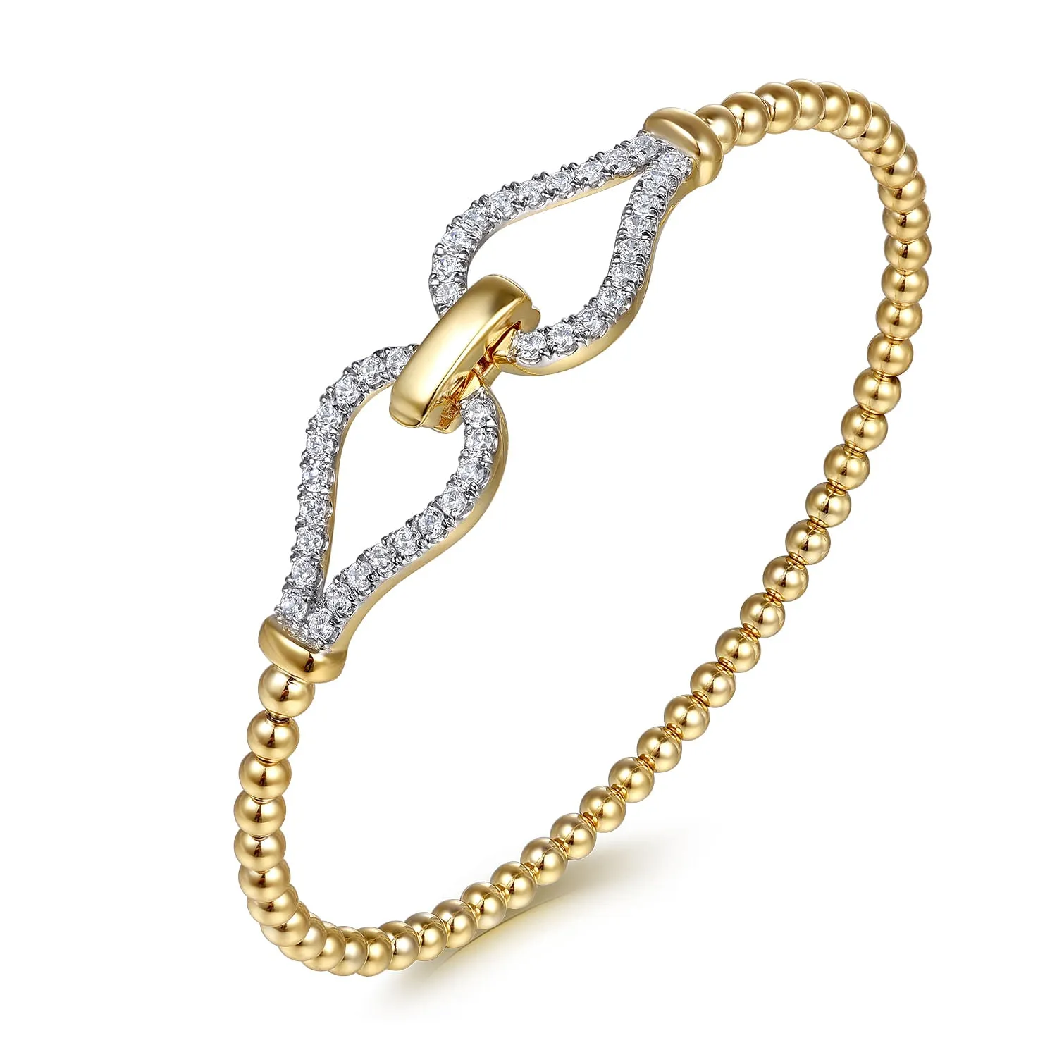 Gabriel & Co. Yellow Gold Diamond Bangle