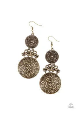 Garden Adventure Brass Earrings- Paparazzi Accessories